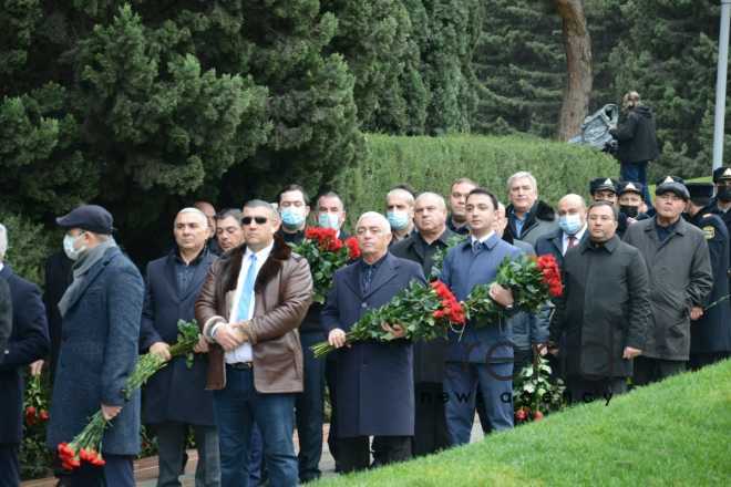 Azerbaijani people revere memory of great leader Heydar Aliyev.Azerbaijan Baku 12 december 2021


